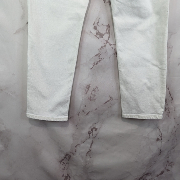 Everlane Jean The Cheeky Straight High Rise White Bone Ankle Crop Zip Denim - Picture 9 of 12